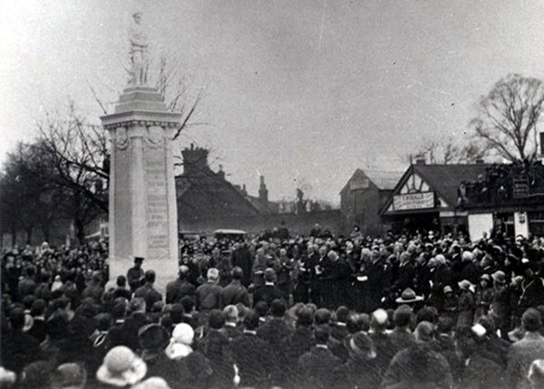 History - Weybridge War Memorial Unveiling 1923 - Photo Courtesy of Elmbridge Museum, part of Elmbridge Borough Council's Leisure & Cultural Services Division