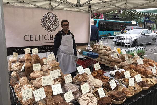Celtic Bakers Market Stall at Farmers Market in Weybridge Elmbridge Surrey