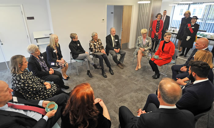 As part of HRH The Countess of Wessex’s tour she met several patients and their families on the ward