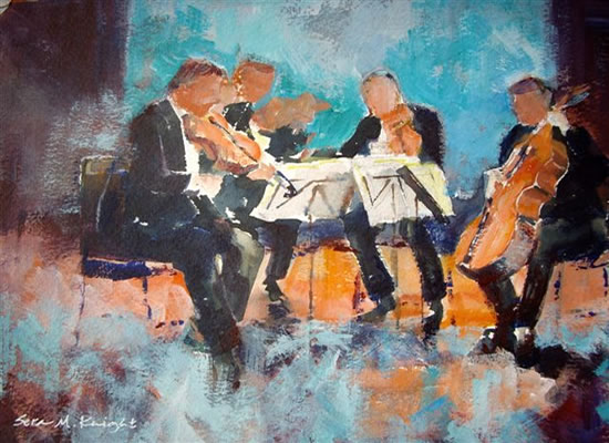 The Cellists - Painting by Woking Surrey Artist Sera Knight