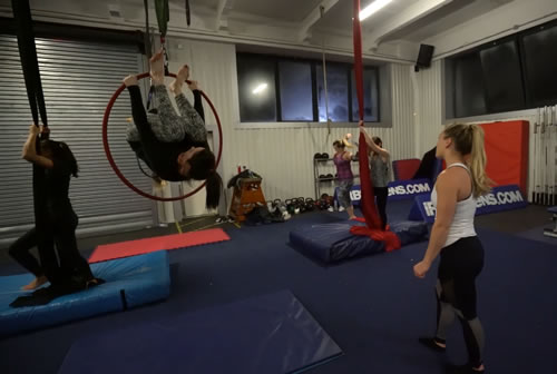 Aerial Fitness Classes - The class is taught by Michaela Finnan, a former British champion Sports Acrobatics gymnast and a professional dance graduate from the renowned Urdang Academy
