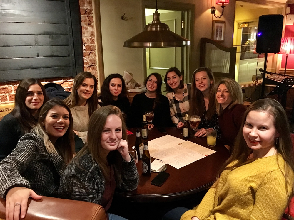 Students from Weybridge International School Of English at Social Night at Café Rouge