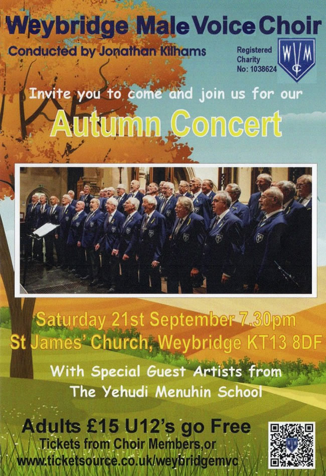 Autumn Concert - Weybridge Male Voice Choir - Yehudi Menuhin School guest artists
